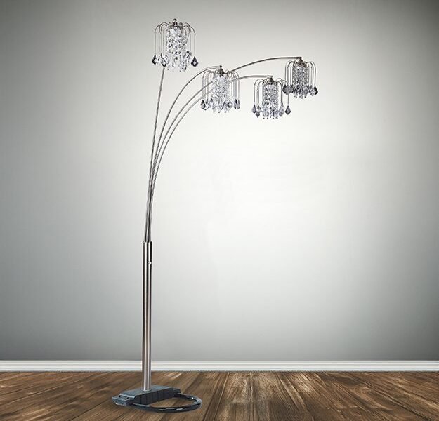 4893PEW RAIN DROP ARC LAMP 84"H PEWTER