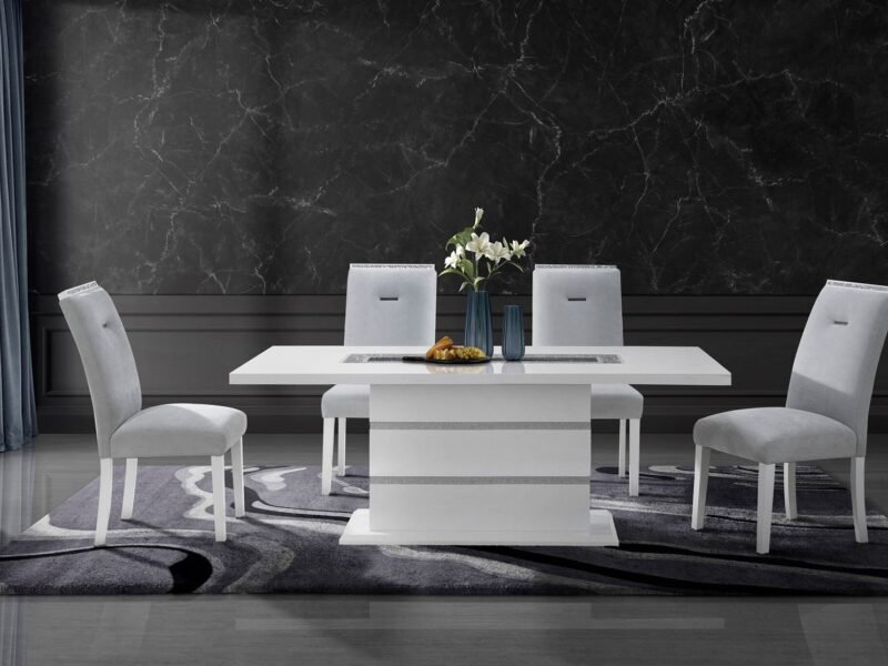 Monaco White Dining Set 7pc