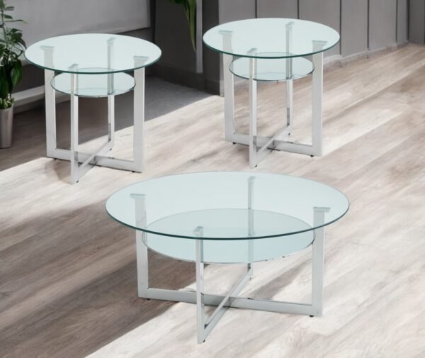 Emma 3PC Coffee Table Set Silver