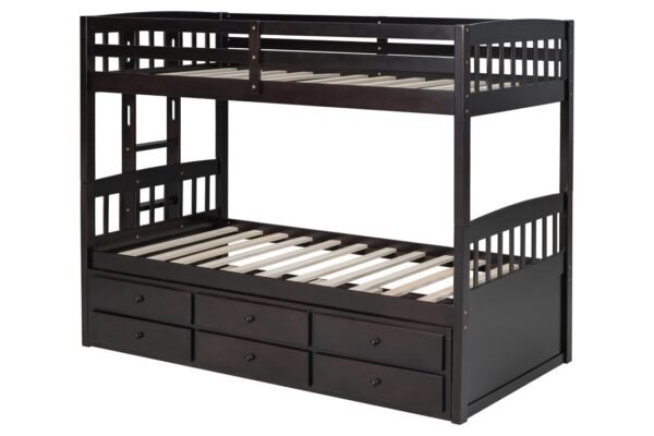 bb40-1_orig.jpeg BB40 TWIN/TWIN Bunk Bed w/Twin Trundle + 3 Drawers Espresso