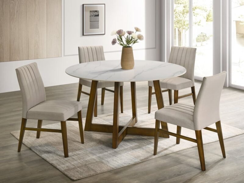 ENZO20 Dark Oak Dining Table + 4 Chair Set
