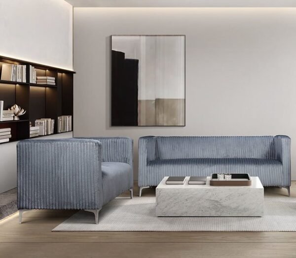 Bugly Sofa Loveseat Grey 2 PC