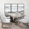 Daisy Rectangle Marble Dining Set 7PC
