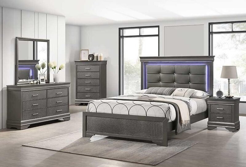 Arya Bedroom Set Grey ( PIECES ONLY)