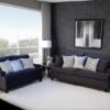 Sofa & Loveseat Ritz Black (Velvet, Oversized)