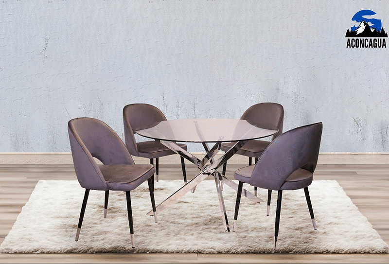 Grey Round Dining Set