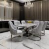 Rebecca Rectangle Marble Dining Set 7PC