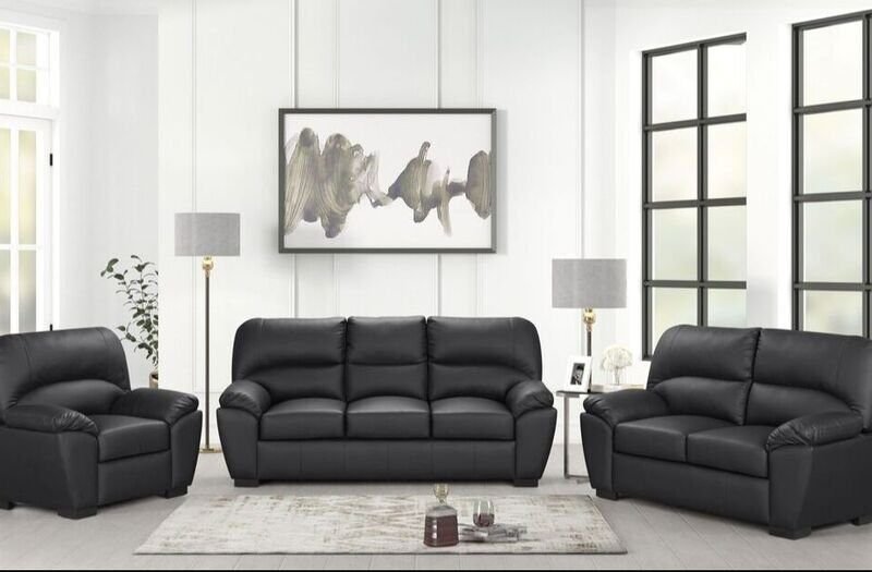 Tiffany Black - 2PC or 3PC Living Room Set